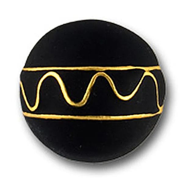 1 1/4" Matte Black Domed Button