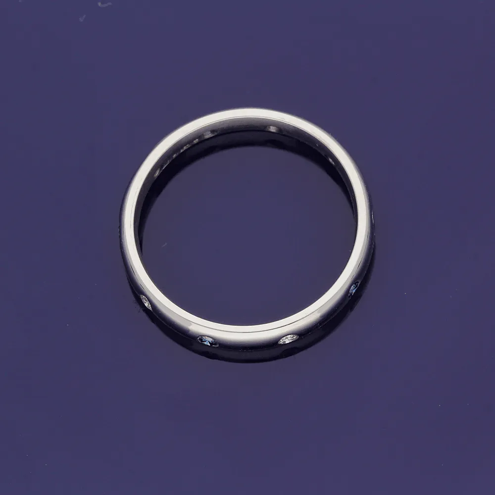 18ct White Gold Sapphire & Diamond Roman Set Eternity Ring
