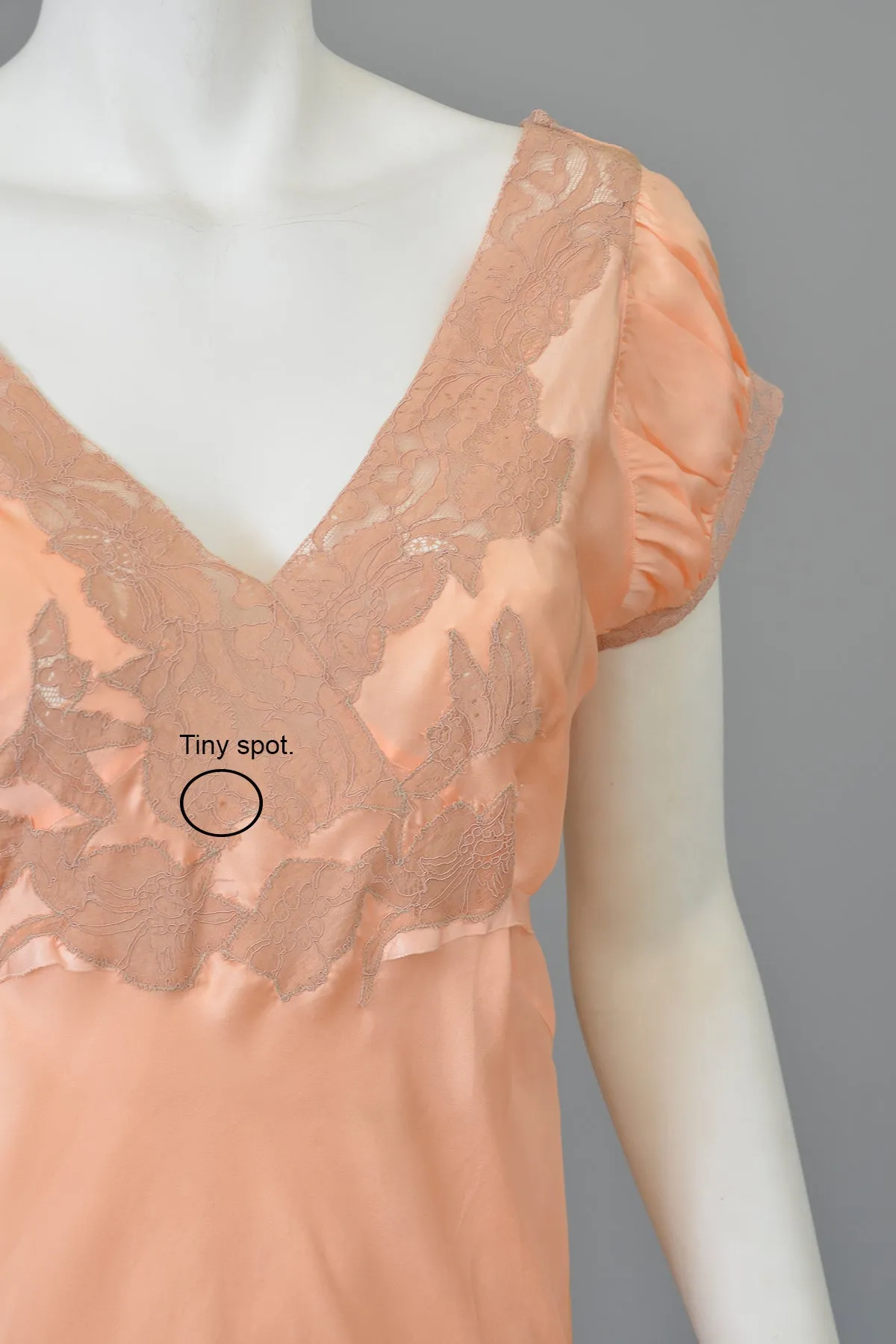 1930s Peach Negligee Nightgown -  As Is