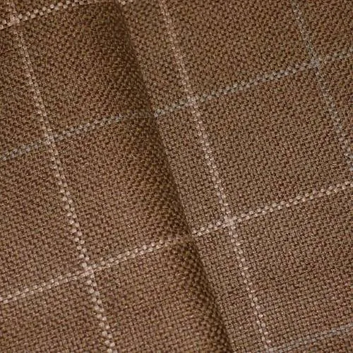 3 1/4 YD PC - Brown/White/Gray Grid Basketweave Home Decorating Fabric