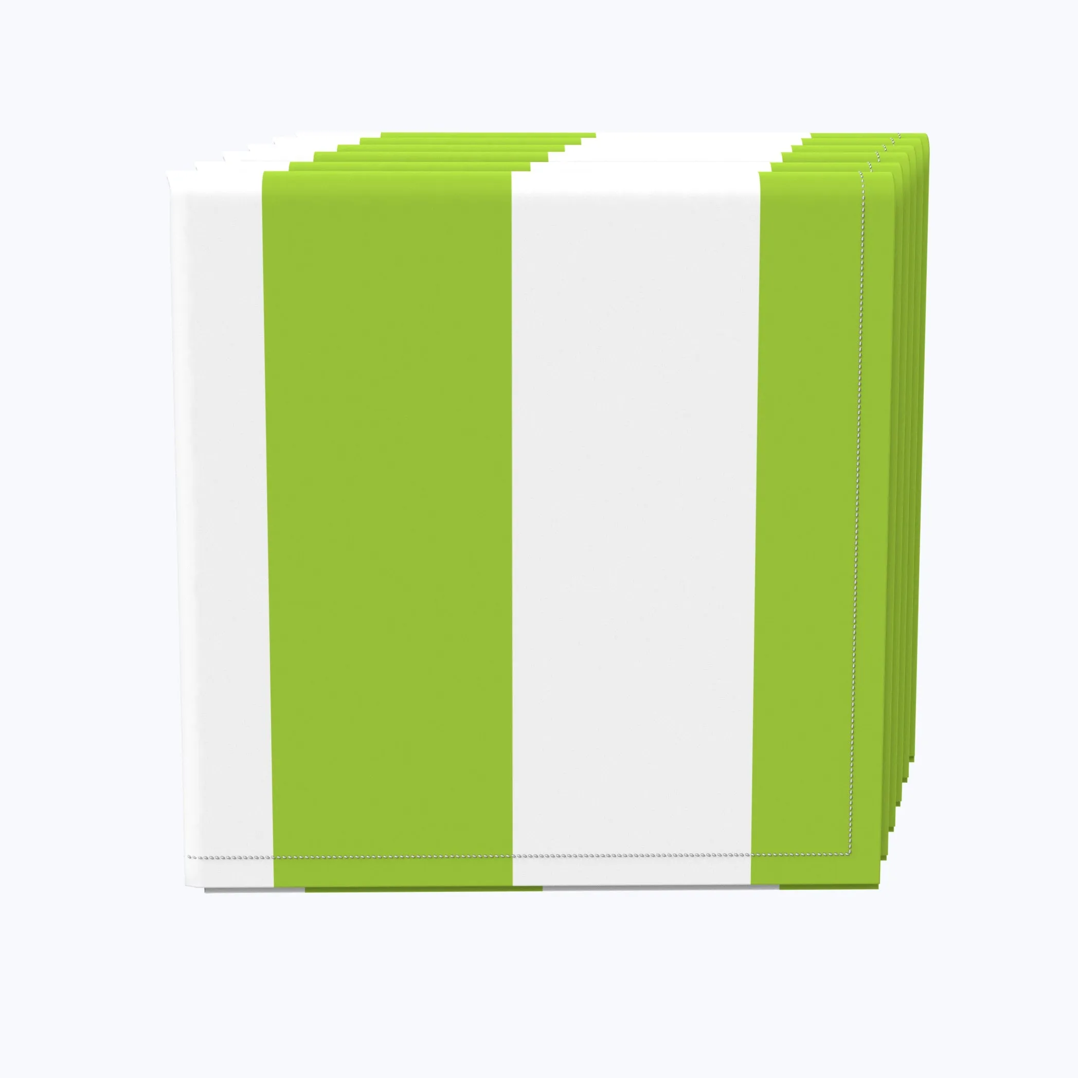 3" Cabana Stripe, Lime & White Napkins