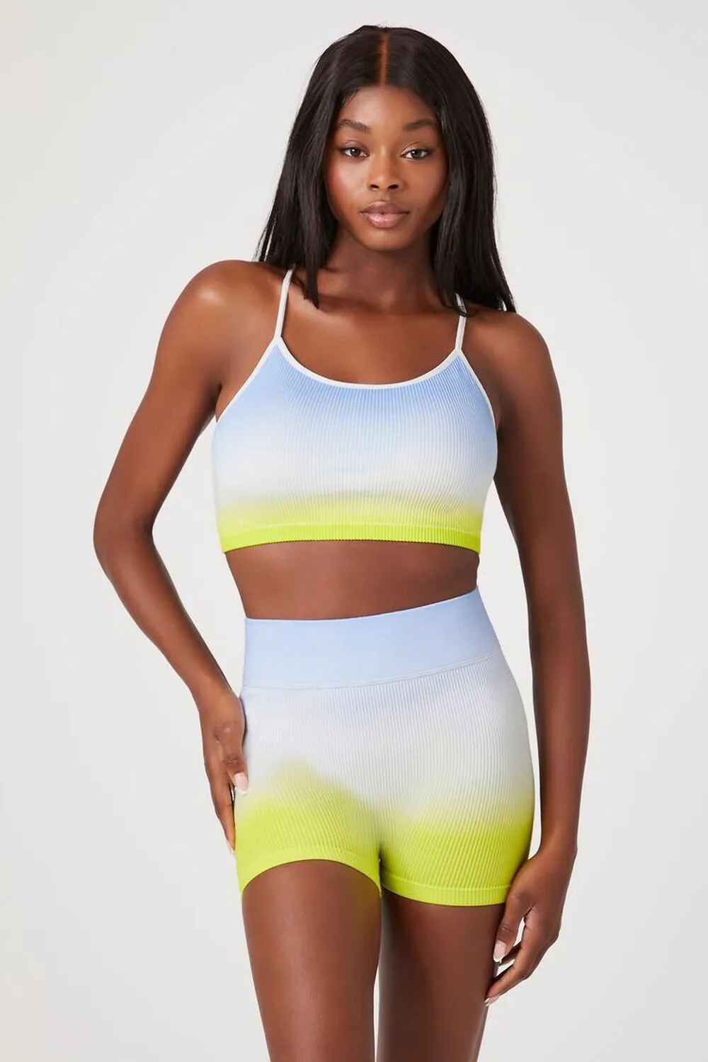 Active Gradient Forever 21 Seamless Biker Shorts, Blue