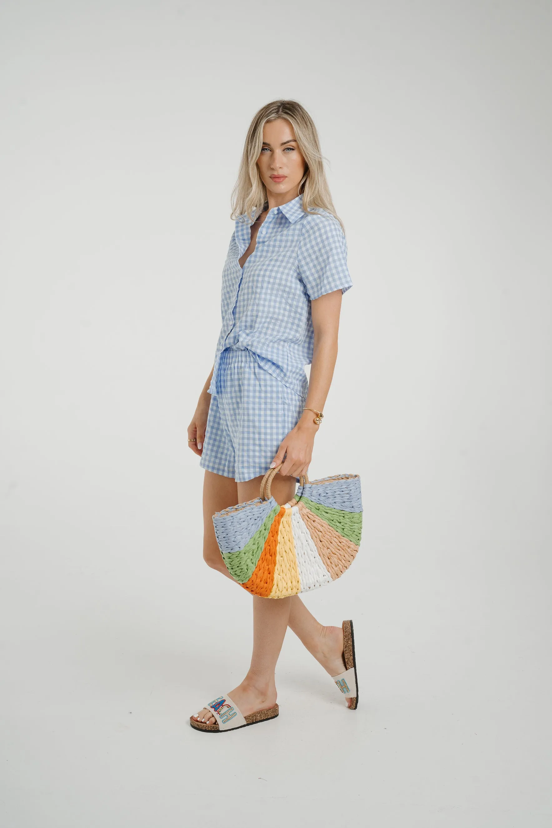 Ally Gingham Two Piece In Blue