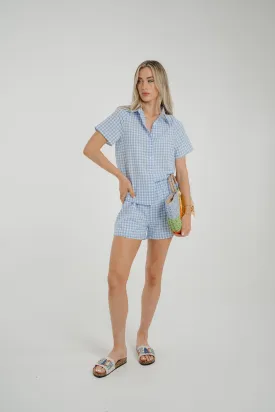 Ally Gingham Two Piece In Blue