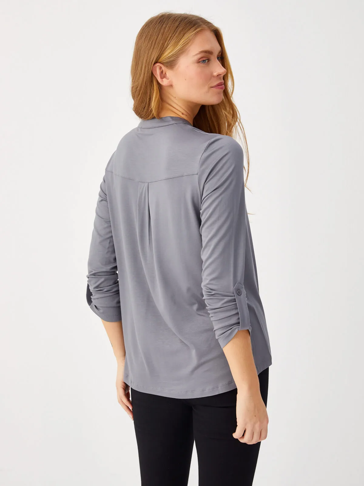 Anthracite Freaky Collar Long Sleeve T-Shirt 68023