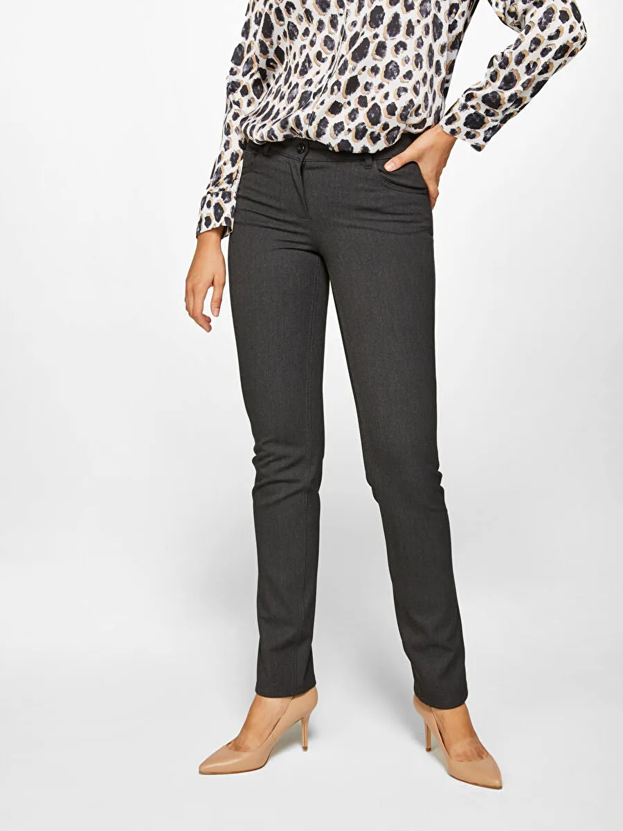 Anthracite Regular Fit PolyViscose Pants 00045