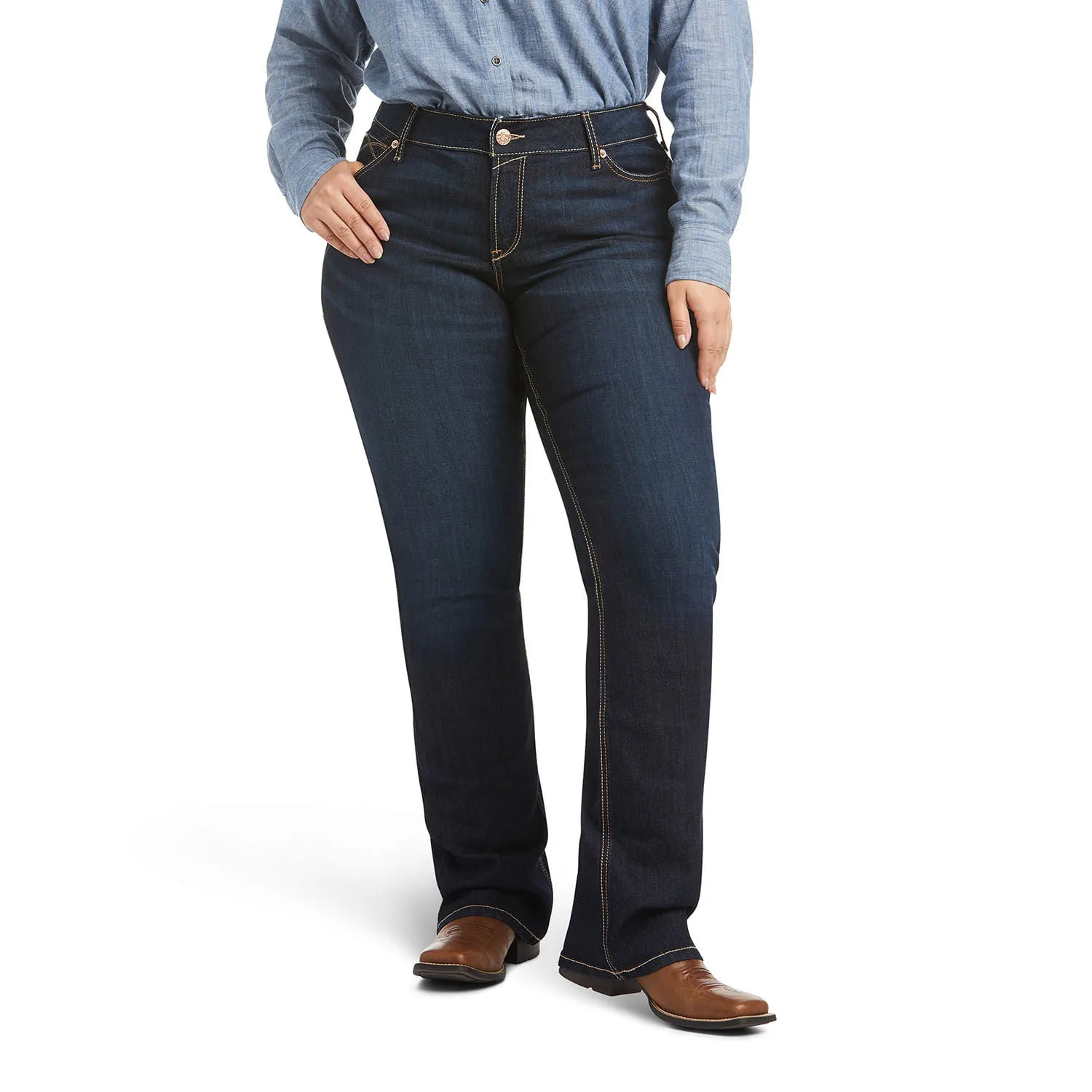Ariat Women's R.E.A.L. Mid Rise Arrow Fit Jocelyn Boot Cut Jean