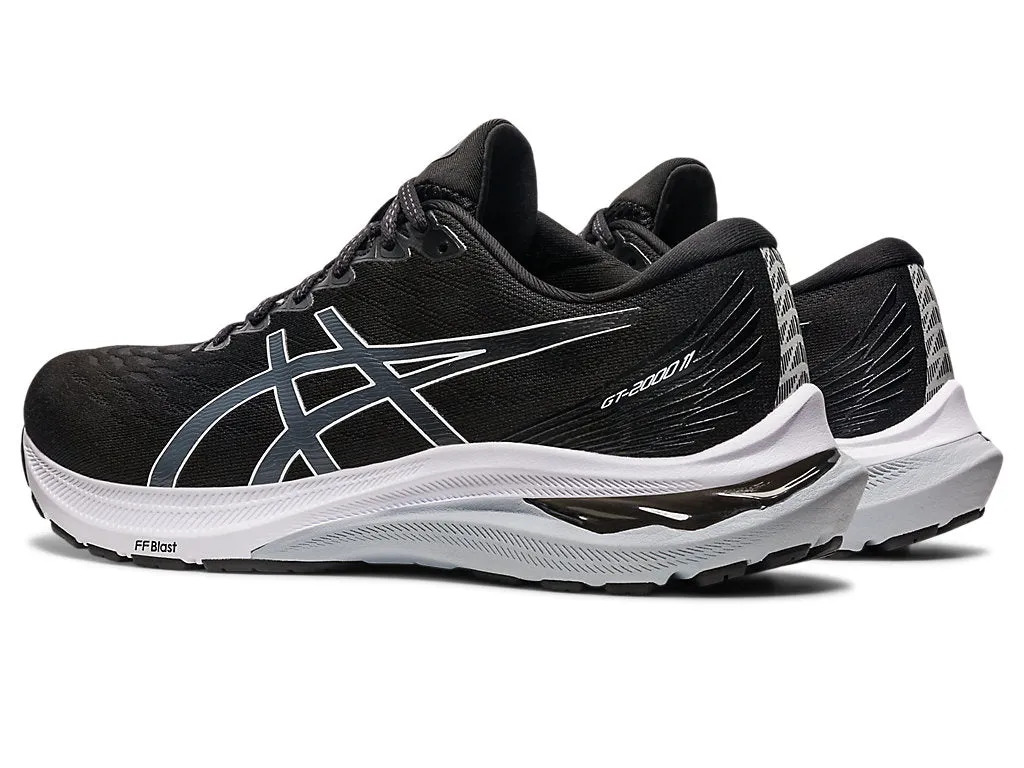 Mens ASICS GT-2000 11 Running Shoes - Black/White, Lightweight and Supportive
