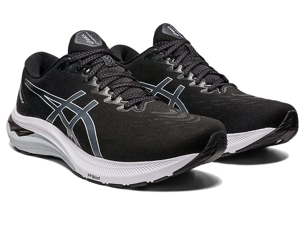 Mens ASICS GT-2000 11 Running Shoes - Black/White, Lightweight and Supportive