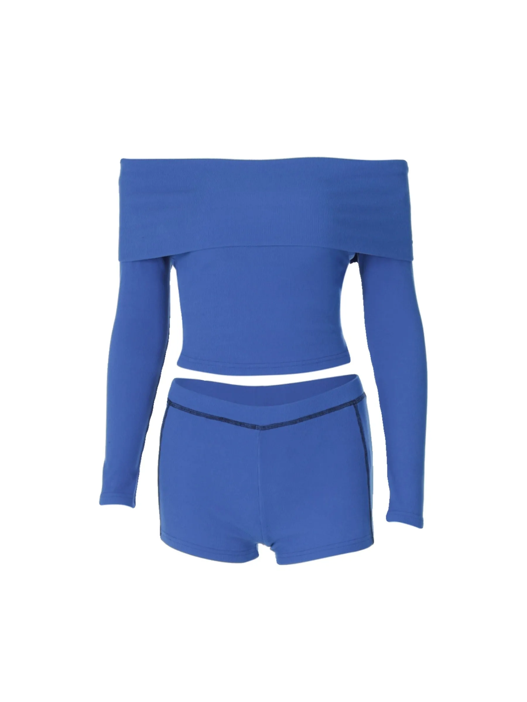 Audrey One-Shoulder Blue Two-Piece