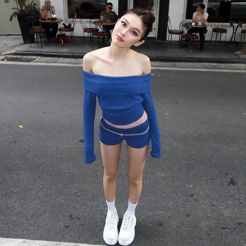 Audrey One-Shoulder Blue Two-Piece