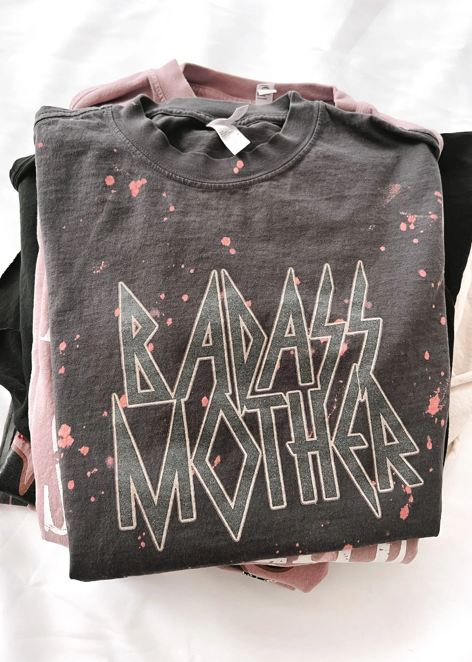 BADASS MOTHER BLEACHED OUT SIDE SLIT TEE