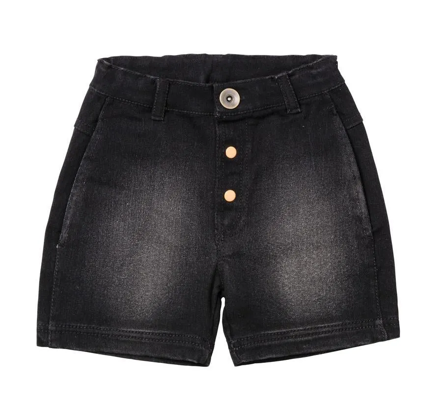 Baobab Black Denim Square Shorts
