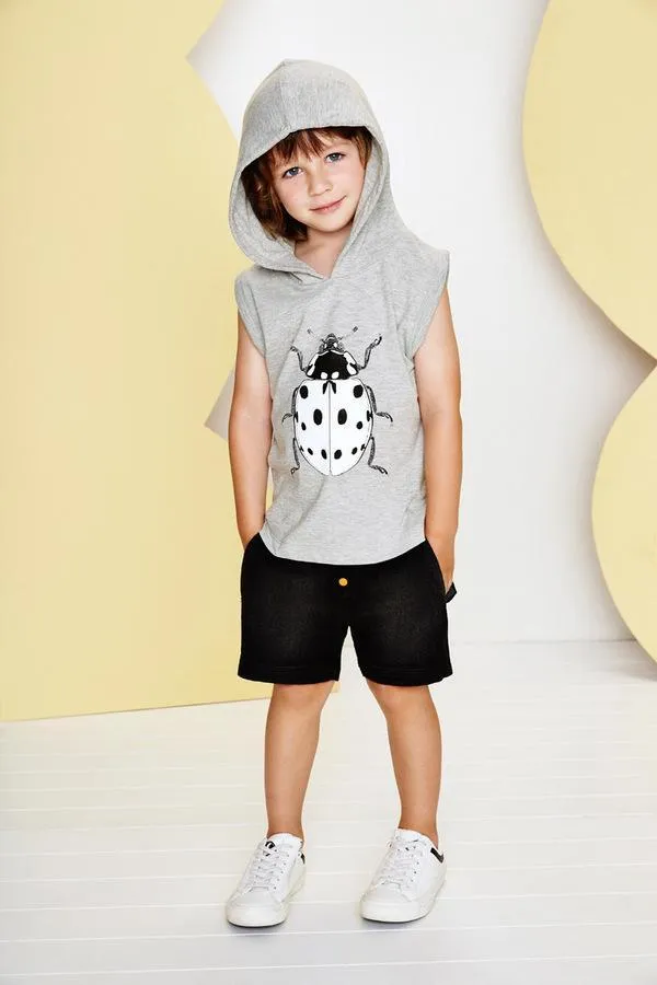 Baobab Black Denim Square Shorts