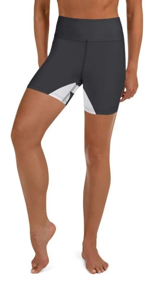 Beehive Geometric Yoga Shorts Onyx Gray