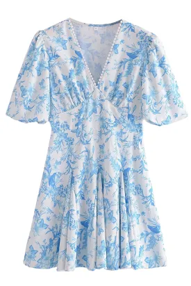 'Bernice' V-Neck Floral Printed Dress