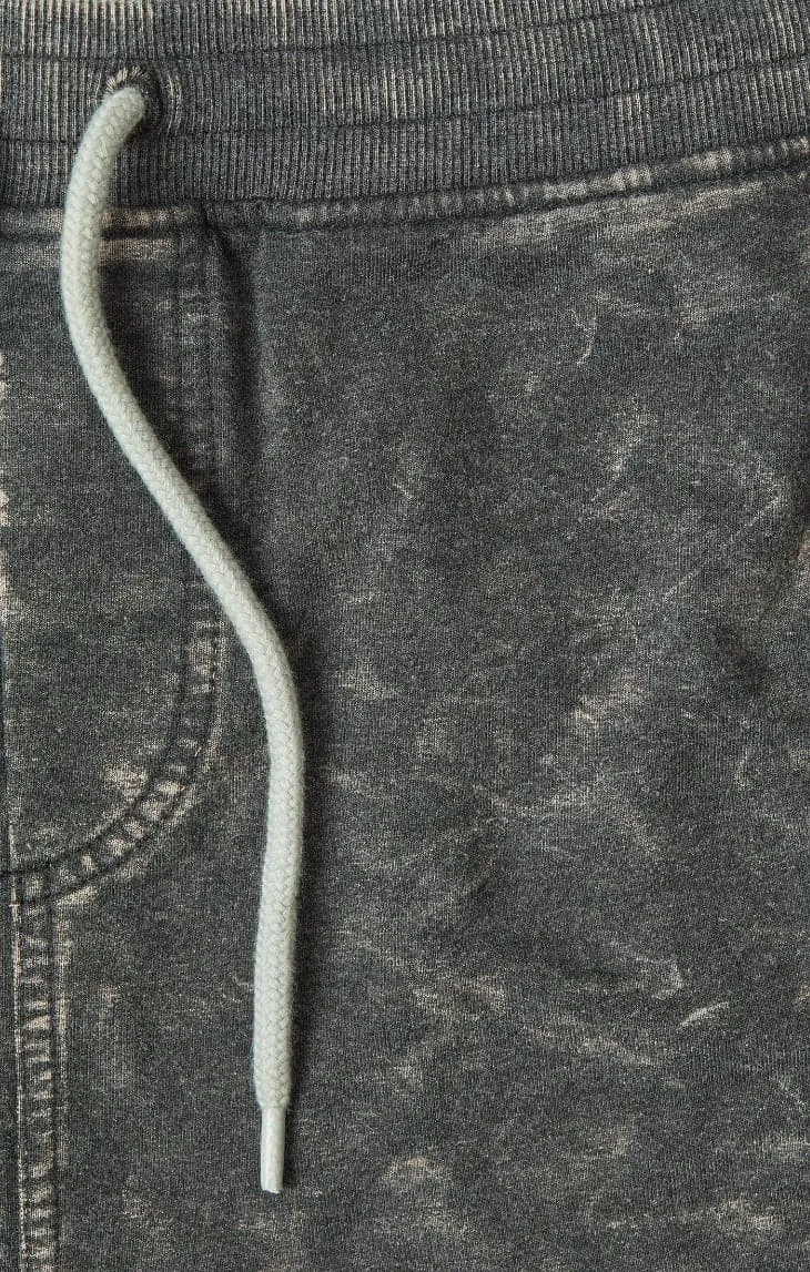 Black Acid-Washed Shorts