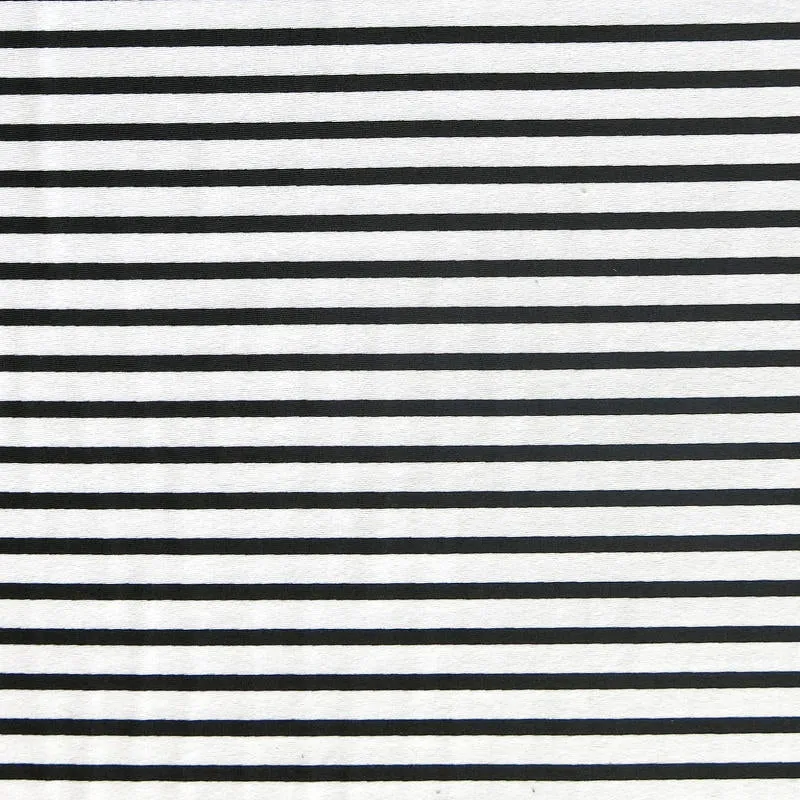 Black and White Summertime Stripe Nylon Spandex Swimsuit Fabric
