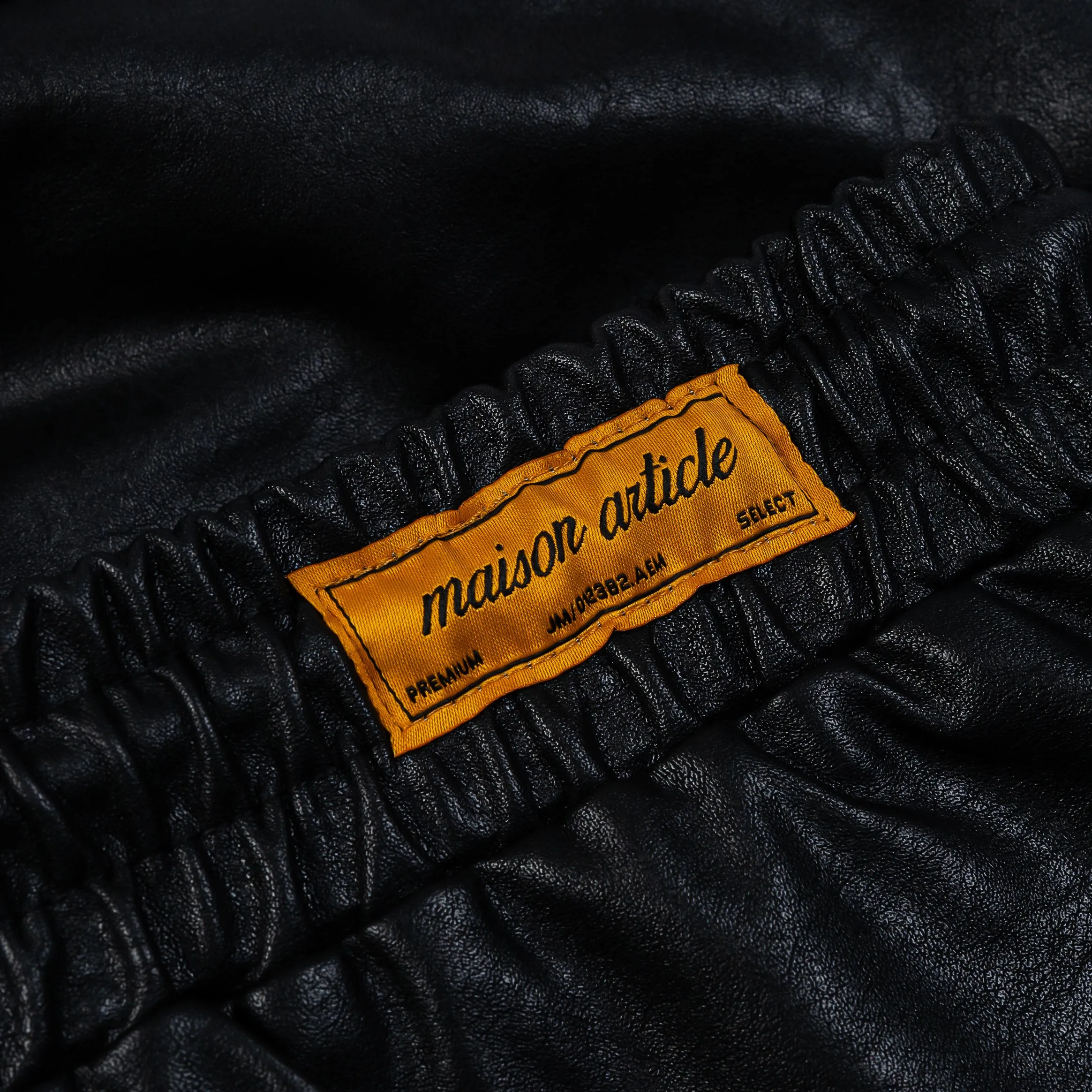Black Leather Mens Shorts (Black)