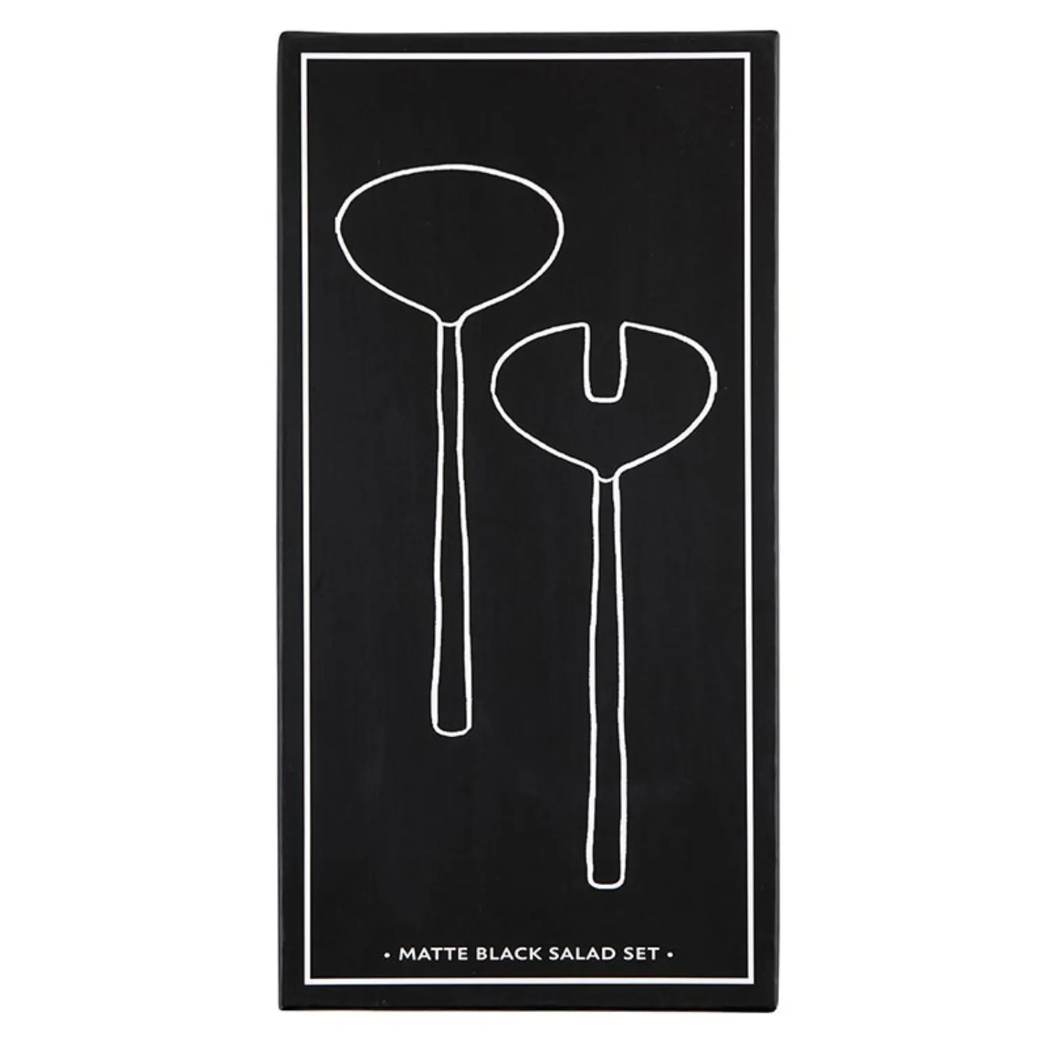 Black Spoon and Spork Salad Serving Set