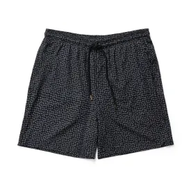 Black Wavy Swim Shorts