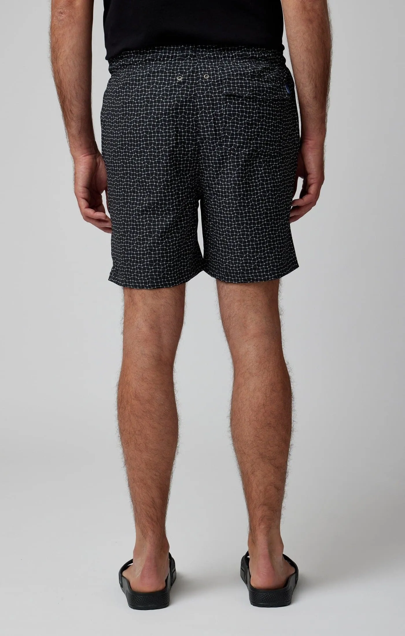 Black Wavy Swim Shorts