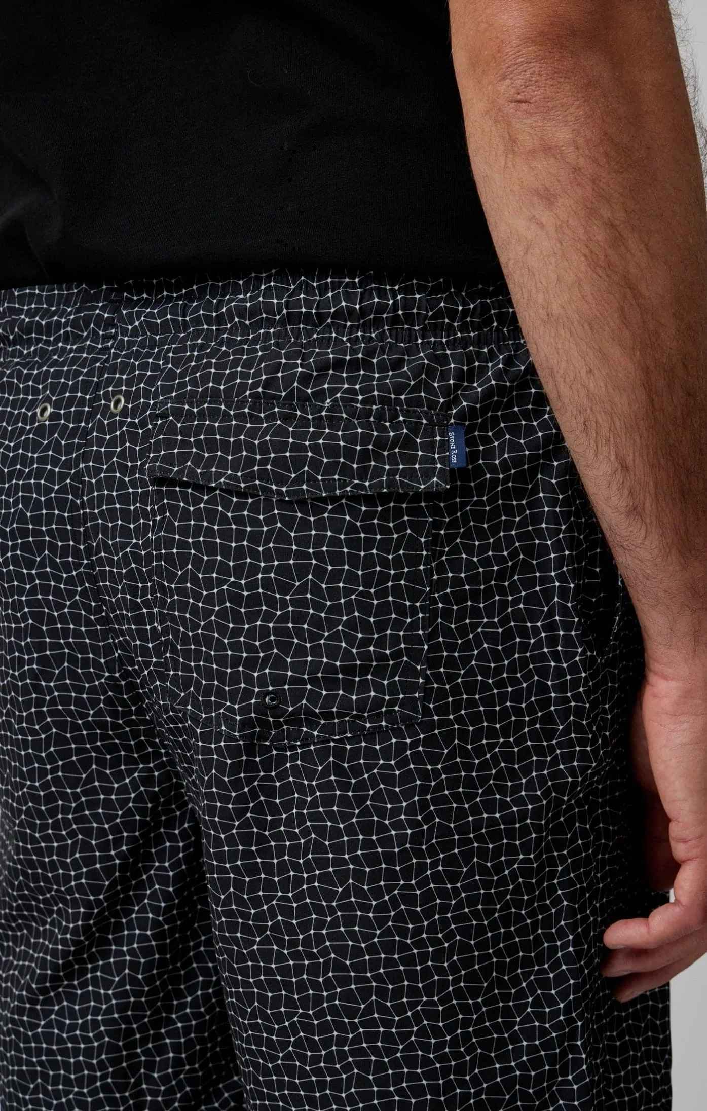 Black Wavy Swim Shorts