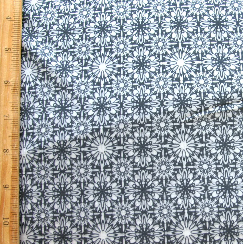 Black/Creme Sunburst Nylon Lycra Swimsuit Fabric
