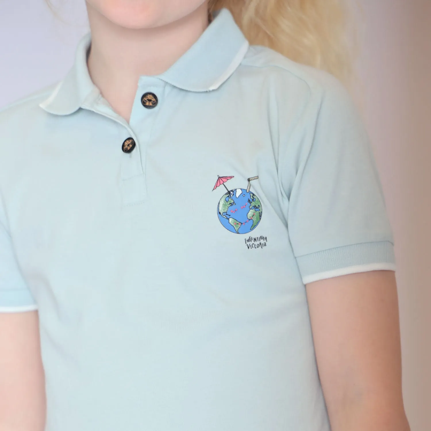 Blauwe meisjes polojurk