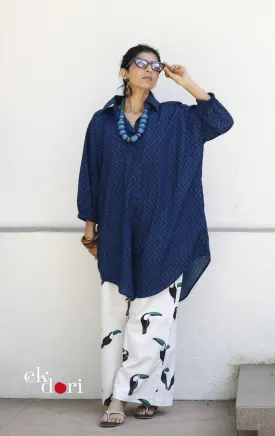 Blue Tucan Cotton Co-ord Set : Buy Kurta Palazzo Cotton Co-ord Set