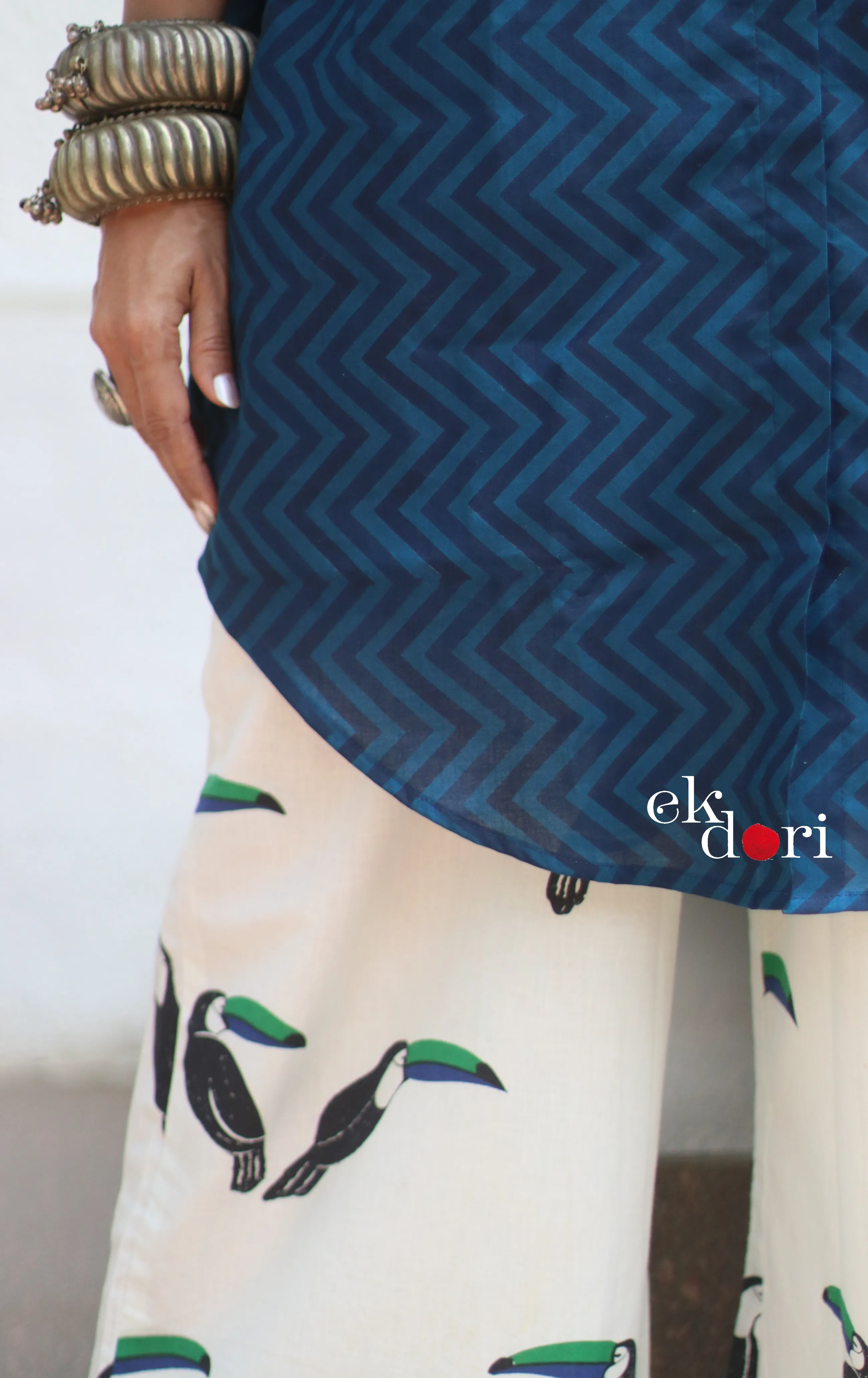 Blue Tucan Cotton Co-ord Set : Buy Kurta Palazzo Cotton Co-ord Set
