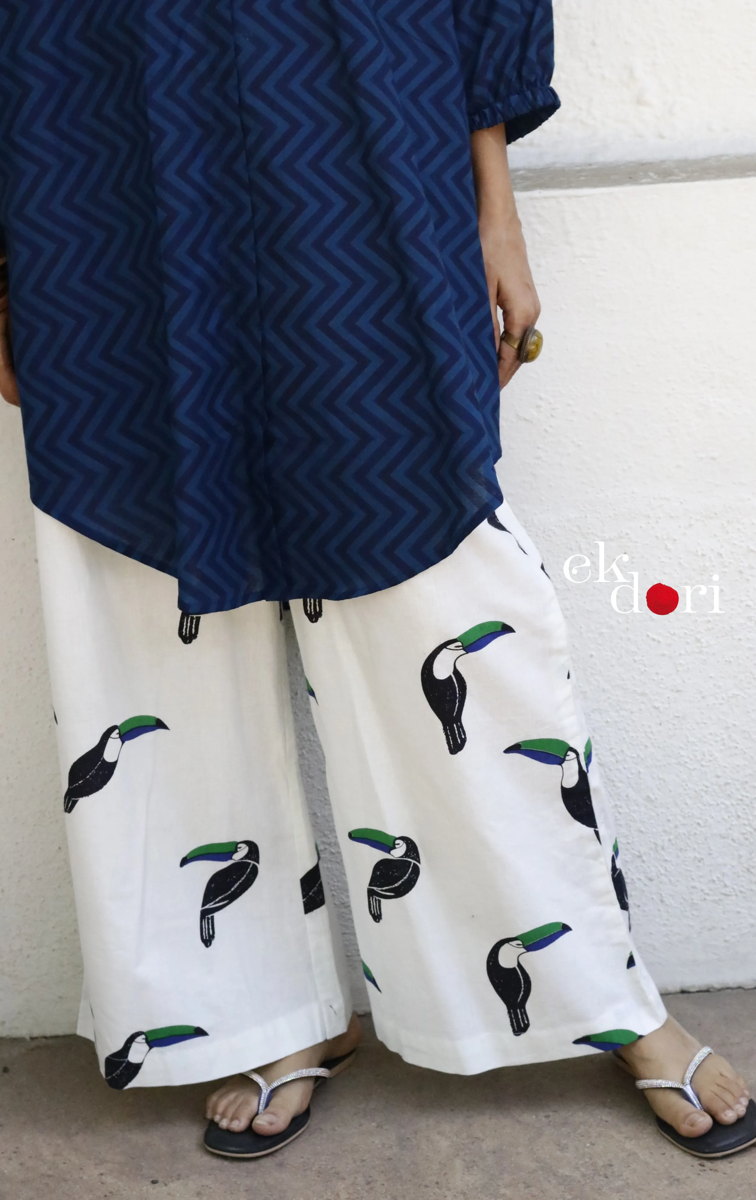 Blue Tucan Cotton Co-ord Set : Buy Kurta Palazzo Cotton Co-ord Set
