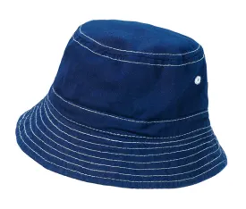 Boys and Girls 100% Cotton Twill UPF 50  Wharf Hat | Navy Blue (Dyed & Finished in USA*)