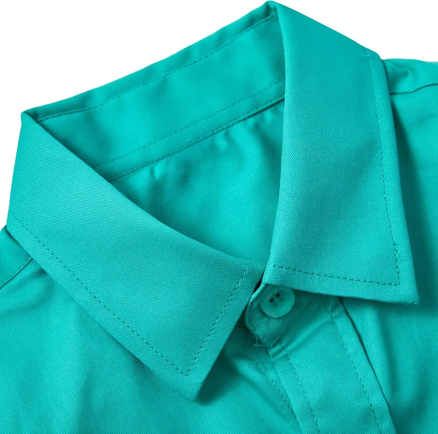 Boys' Button Down Dress Shirts Kids Long Sleeve Solid Collared Uniform Shirt for Toddler Boy (Size 2T-20)