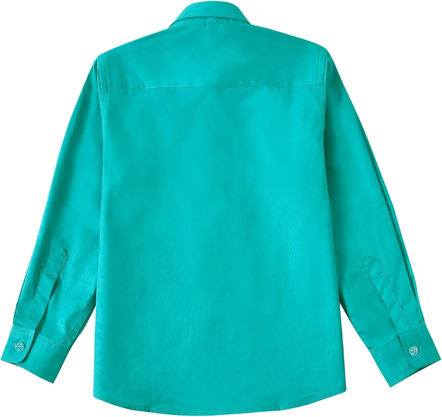 Boys' Button Down Dress Shirts Kids Long Sleeve Solid Collared Uniform Shirt for Toddler Boy (Size 2T-20)