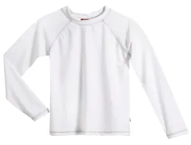 Boys UPF 50  Long Sleeve Rashguard | White