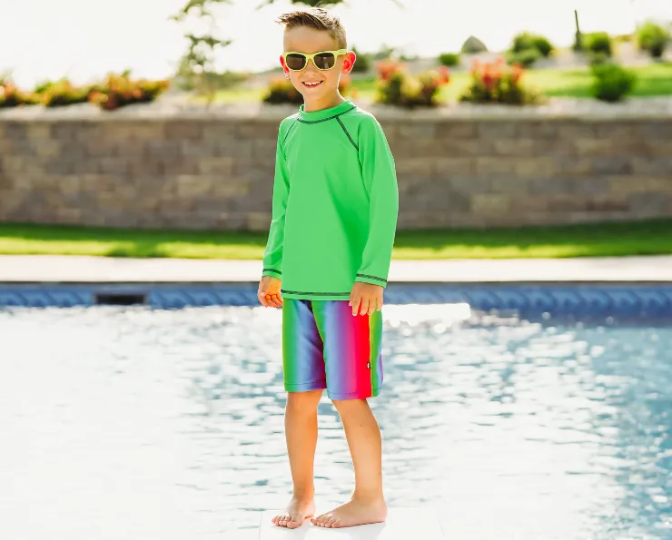 Boys UPF 50  Long Sleeve Rashguard | White