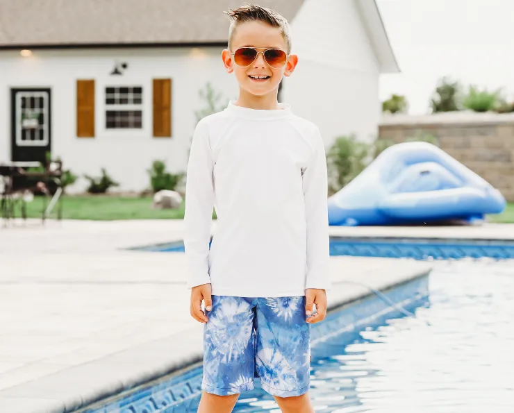 Boys UPF 50  Recycled Nylon Long Sleeve Rashguard | Red