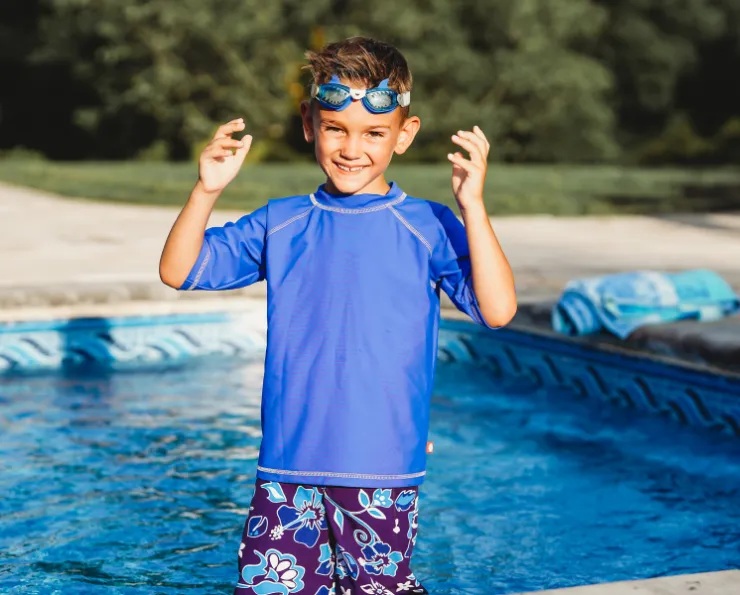 Boys UPF 50  Short Sleeve Rashguard | Royal Blue