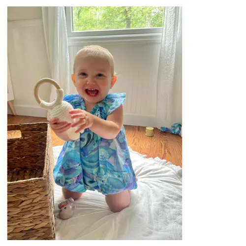 Bubble Romper -  Blue Lagoon - 100% Cotton / Guaze - Ruffle Sleeve - Elastic leg - Baby - BLULAG242