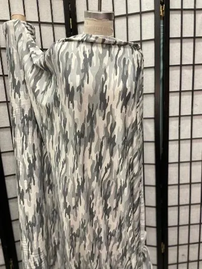 Camo Print French Terry - Grey