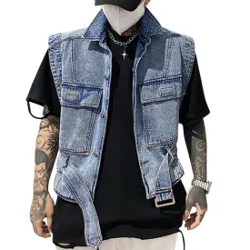 Cargo Pocket Denim Vest