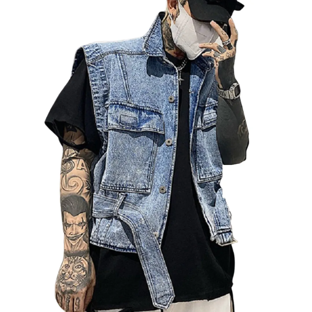 Cargo Pocket Denim Vest