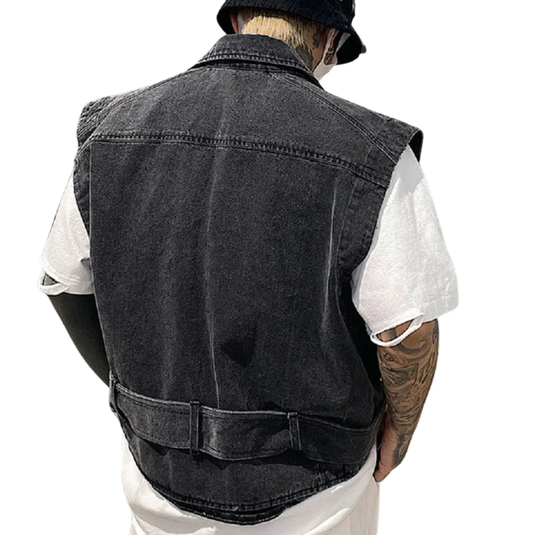 Cargo Pocket Denim Vest