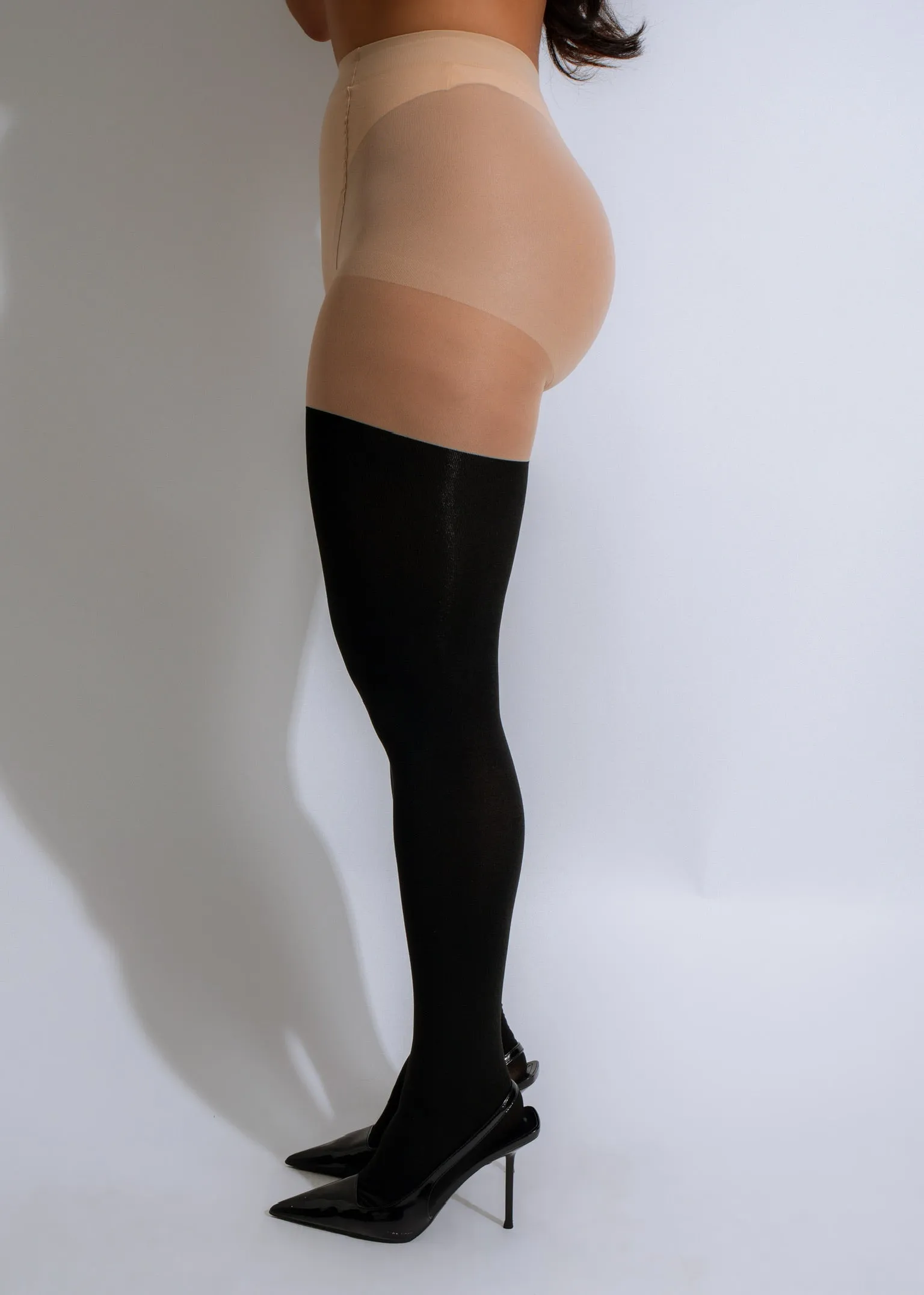 Chic Over the Knee Panty Hose Tights Black