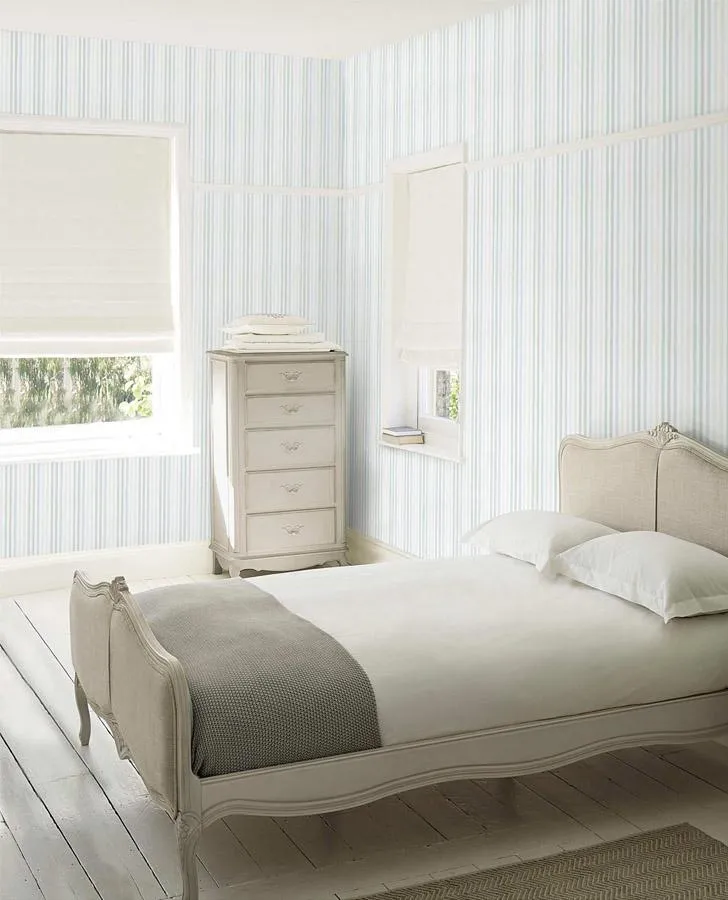 Cornish Stripe Grey Green Wallpaper