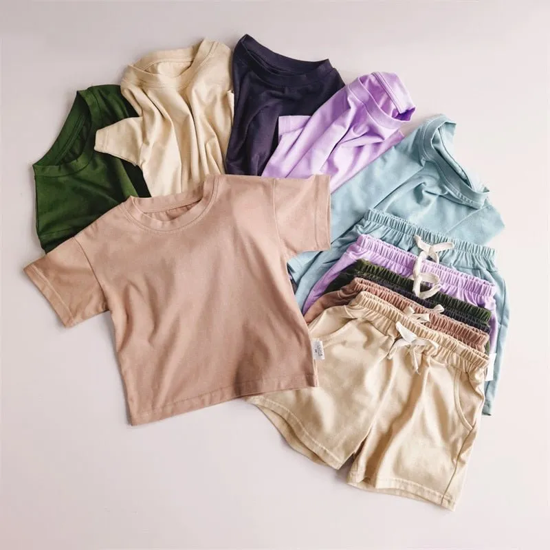 Cotton Unisex Tshirt and Shorts Set