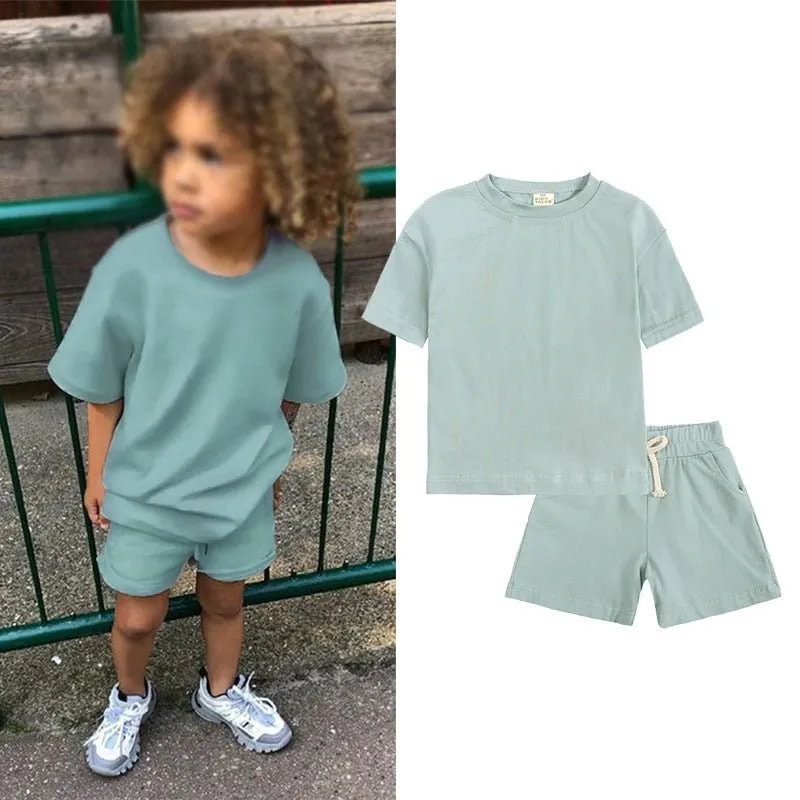 Cotton Unisex Tshirt and Shorts Set