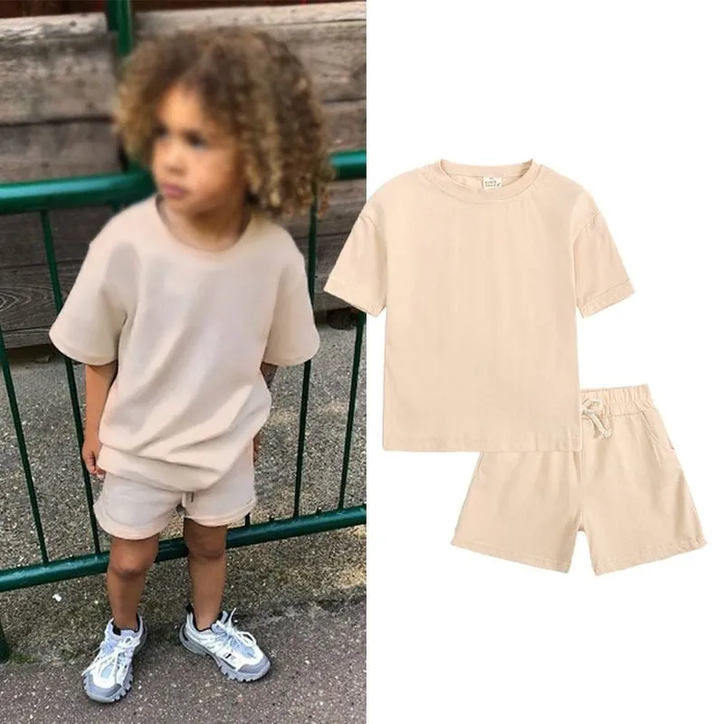 Cotton Unisex Tshirt and Shorts Set