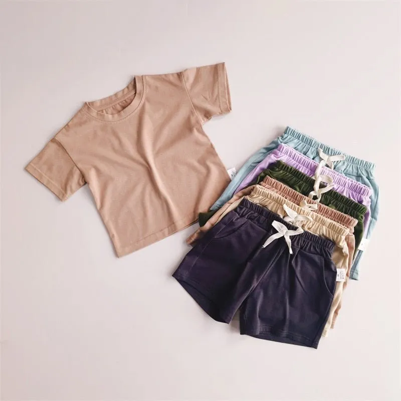 Cotton Unisex Tshirt and Shorts Set